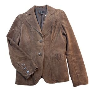 Mark Alan Genuine Suede Leather Blazer Jacket – Women's M Brown